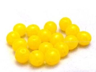 Korálky skleněné mačkané kuličky žluté 6 mm