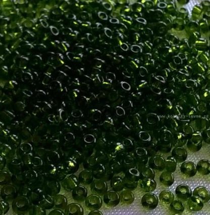 Korálky Rokajl 2 mm průhledný zelený