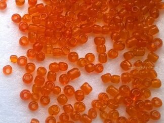 Korálky Rokajl 4 mm průhledný oranžový