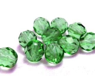Korálky skleněné ohňovky 8 mm zelené kiwi