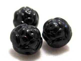 Korálky skleněné mačkané RŮŽE 7 mm 10 ks- A50167