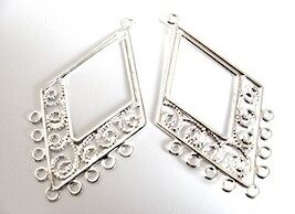 Ramínko 58 x 32 mm stříbrné 1 pár - B30101