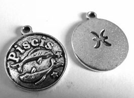 Kovový přívěsek Měsíční znamení Ryby 18 mm - B60193