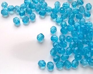 Plastové korálky broušené kuličky 4 mm modrá