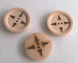 Dřevěný knoflík Růžice 22 mm - kn004