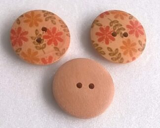 Dřevěný knoflík 25 mm Květiny I - kn002