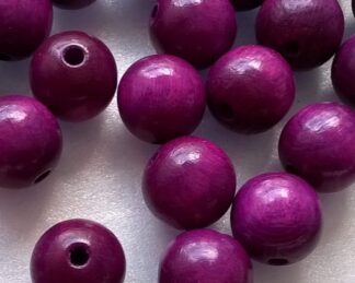 Korálky dřevěné 12 mm fialové - A300219