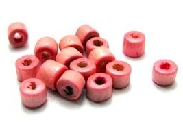 Dřevěné korálky HEISHI 4 mm světle růžové 100 ks - A30064