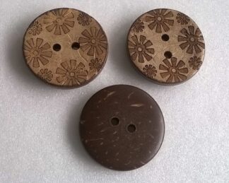 Knoflík Kokos Květy 25 mm - kn008