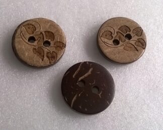 Knoflík Kokos Břečťan 15 mm - kn009