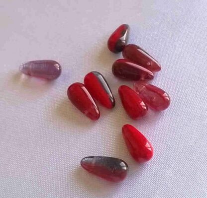 Korálky skleněné mačkané 6 x 13 mm 10 ks - A50204