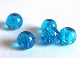 Korálky skleněné PRASKANÉ 6 mm - A50270