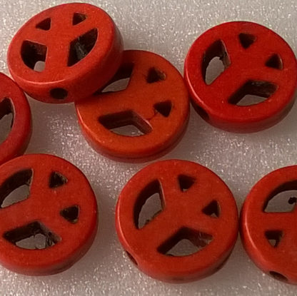 Korálky Howlit PEACE 1 cm oranžový