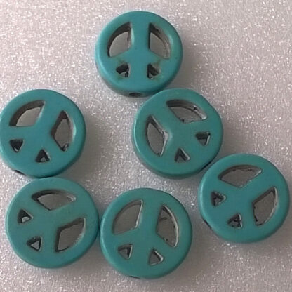 Korálky Tyrkenit PEACE 1 cm