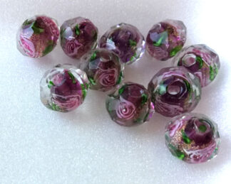 Korálky sklo vinuté 12 mm Fuchsie
