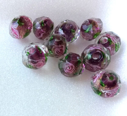 Korálky sklo vinuté 12 mm Fuchsie