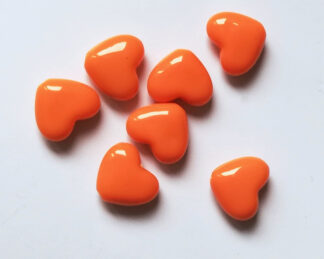Korálky akryl Srdíčko 14 x 12 mm oranžové