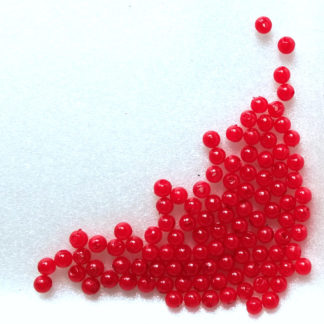 Korálky plast kuličky 4 mm červené 100 ks
